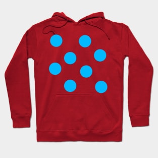 Blue on Red Polka Dots Hoodie